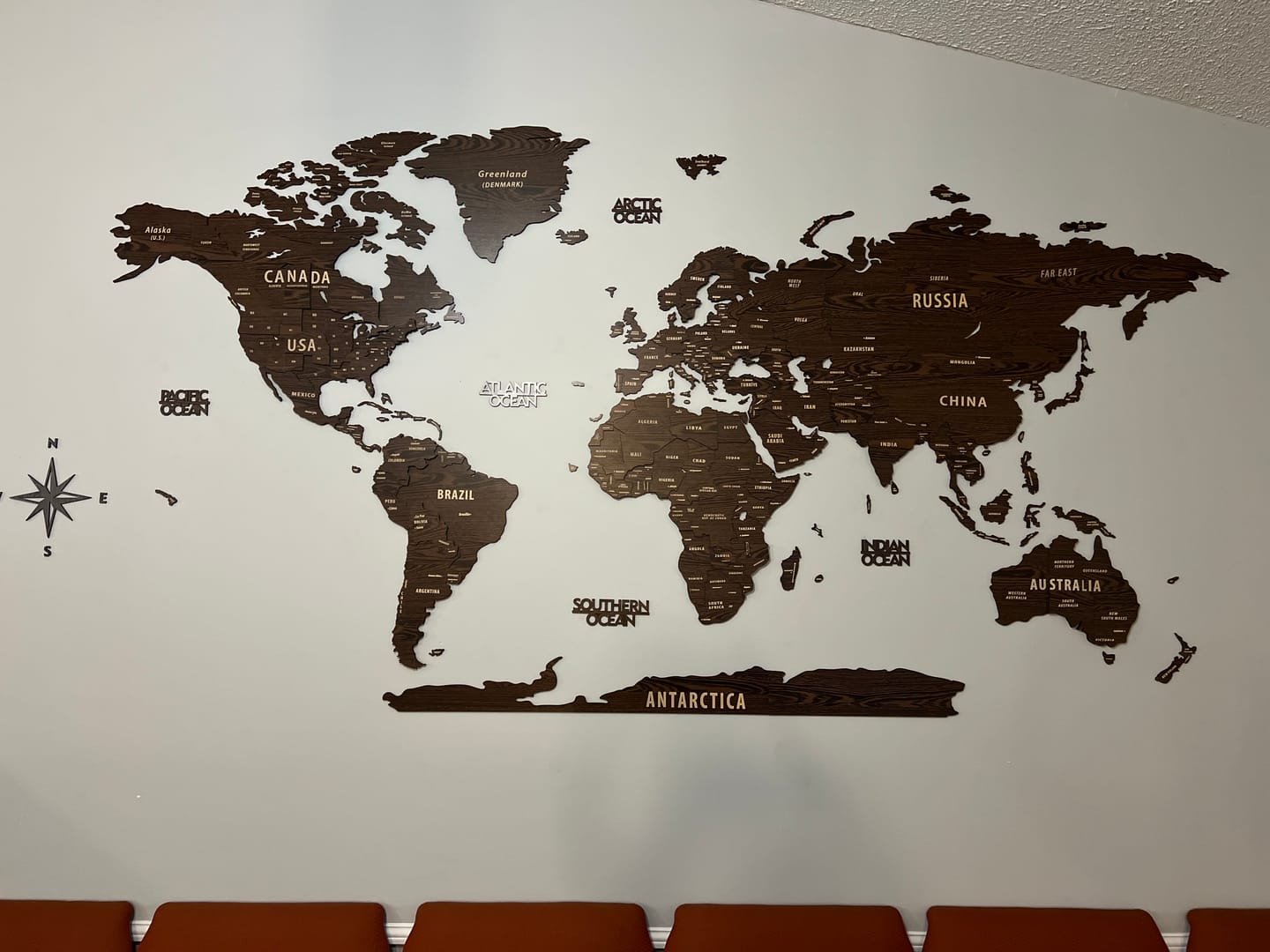 Customer photo review of 3D Wooden World Map For Wall Multicolor
