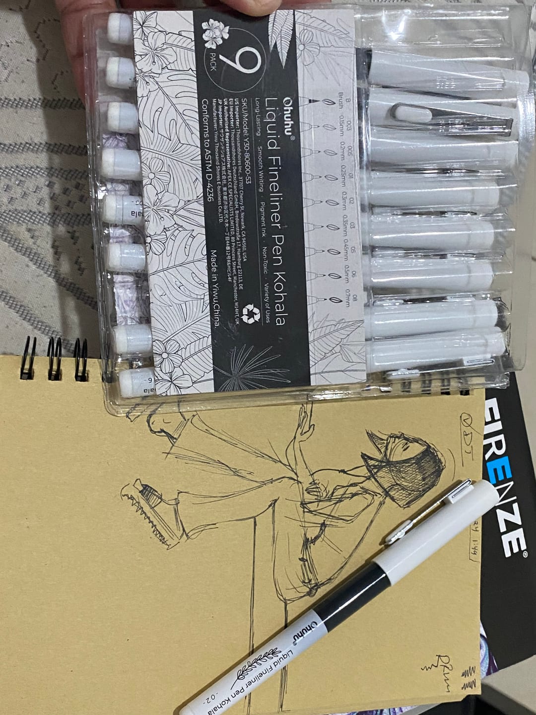 Customer photo review of Ohuhu Kohala Liquid Fineliner Drawing Pens,9 Pack