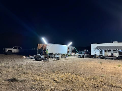 Customer photo review of Racing Trailer Pit Light – Dual 5 Foot Pole 20,000 Lumens