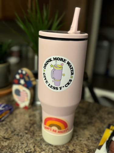 Customer photo review of Don't Be Shitty Rainbow Sticker