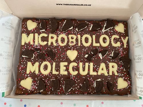 Customer photo review of Mega custom message heart brownie