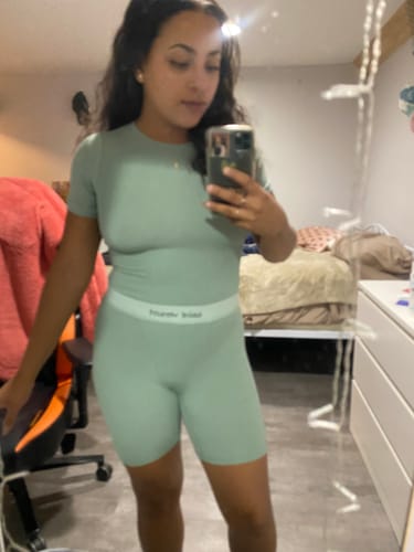 Customer photo review of Rib Lounge Short Sleeve - Seafoam