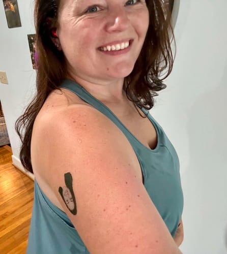 Customer photo review of Custom Photo Face Temporary Tattoo