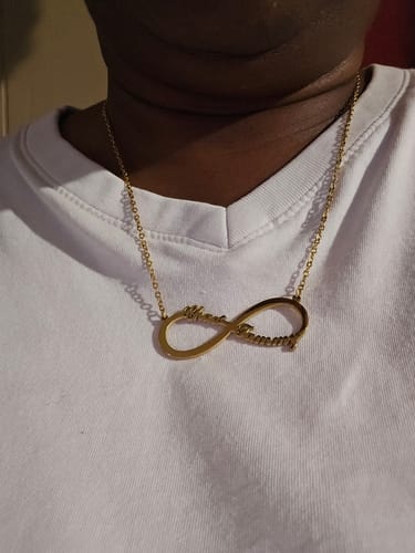 Customer photo review of Infinity Name Necklace