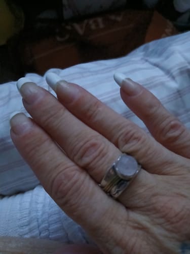 Customer photo review of Rose-Quartz Spinner Ring Inspired by Nature Sterling Silver