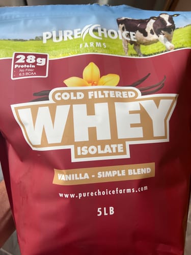 Customer photo review of Whey Protein Isolate with Organic Vanilla