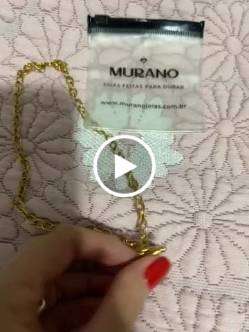 Customer video review of Colar Amor Eterno Coração Folheado A Ouro 18k
