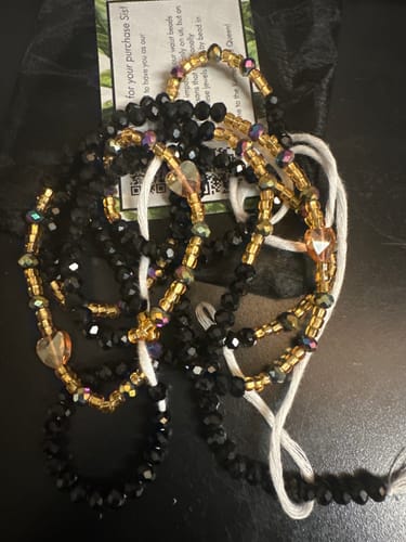 Customer photo review of *Rare Find* Royal Noir African Waist beads- Select 5 for 50% Off at checkout 🔥