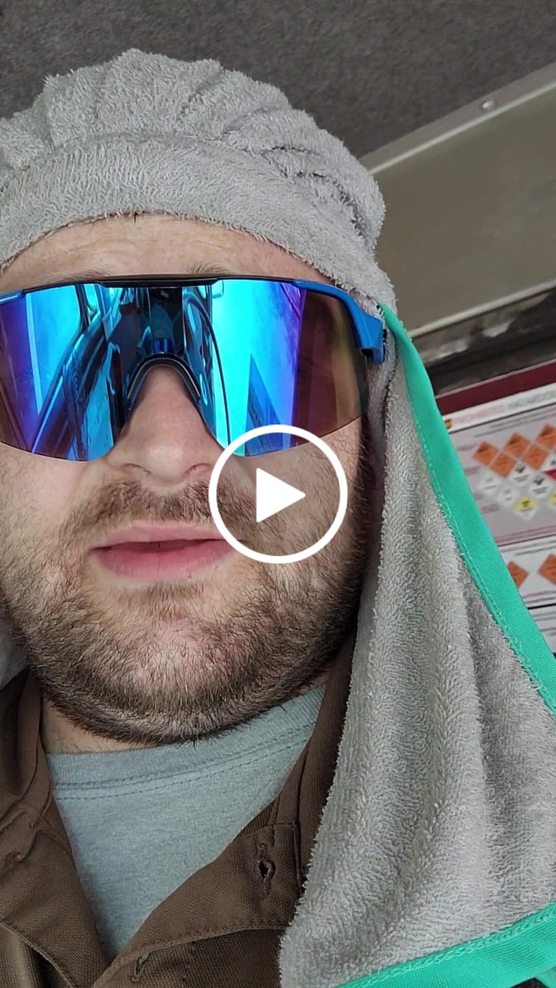 Customer video review of Polarheads® Cooling Headpiece- Gray / Sea Ice