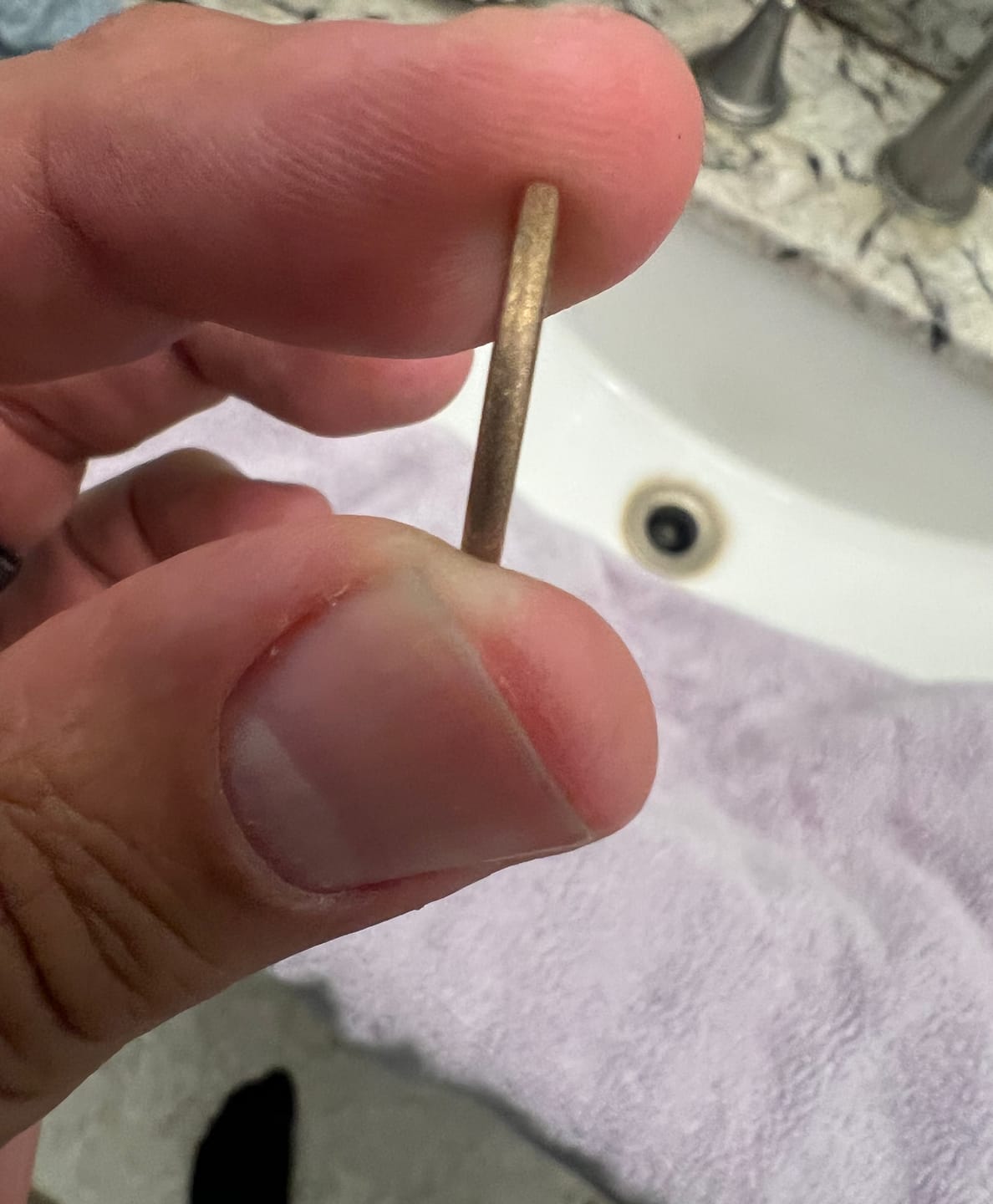 Customer photo review of 2mm - Tungsten Wedding Band Rose Gold Sandblasted Crystalline Finish