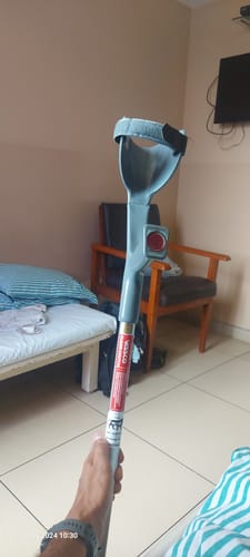 Customer photo review of Astra Plus Elbow Crutches With Height Adjustable & Movable Elbow Support, Light Weight, PVC grip Handle (1 Pair), Color (Grey)