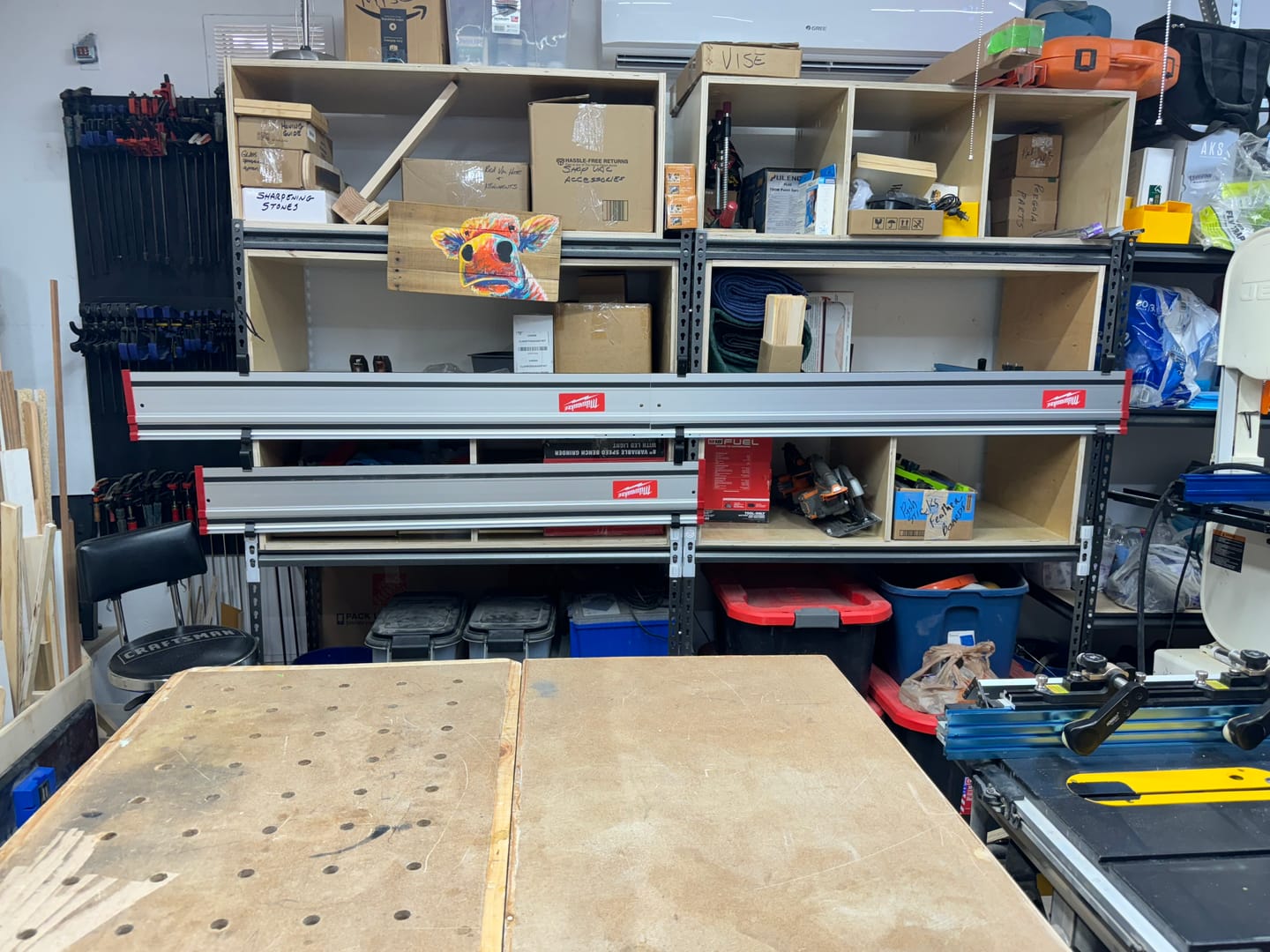 Customer photo review of Garage Door/Wall Mount Brackets for Track Saw Guide Rails