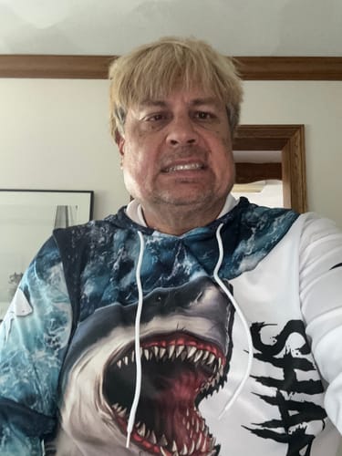 Customer photo review of Shark Fishing blue ocean sea wave camo Custom long sleeve performance fishing jerseys shirts NQS3368