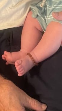 Customer photo review of Raw Cognac Baltic Amber || Anklet or Bracelet