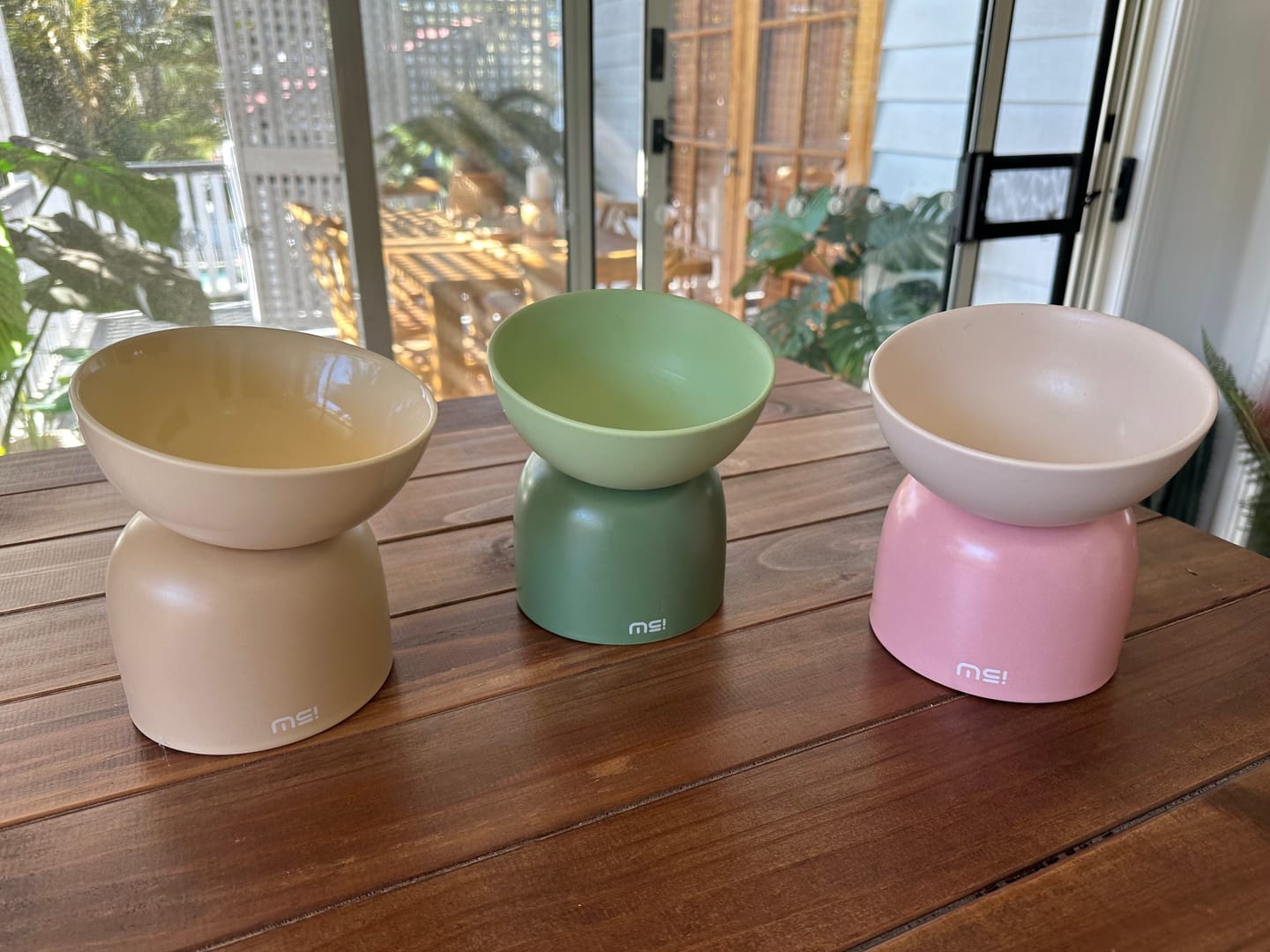 Customer photo review of Makesure Sugar Bean Ceramic Double Pet Bowls For Cat and Small Dogs