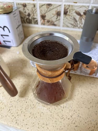 Customer photo review of Pour Over Coffee Maker Set and Dripper Paperless Brewing
