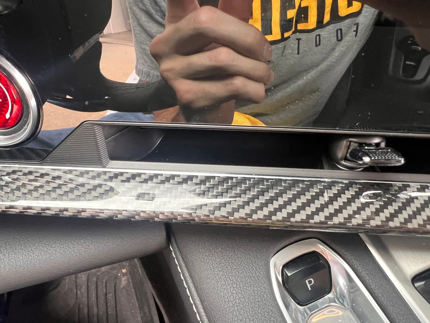 Customer photo review of Chevrolet Corvette C8 Carbon Fiber Interior Overlay Dash Trim