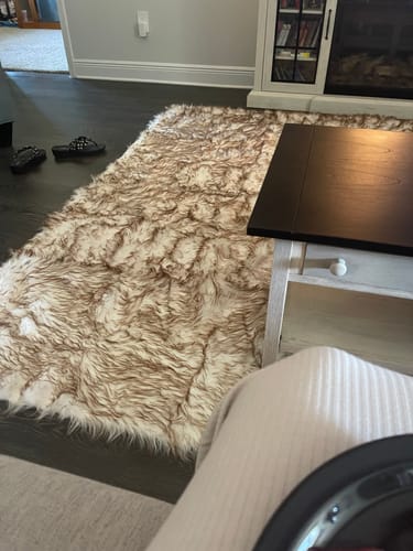 Customer photo review of Eco-Friendly Extra Large FAUX SheepSkin Area Rug