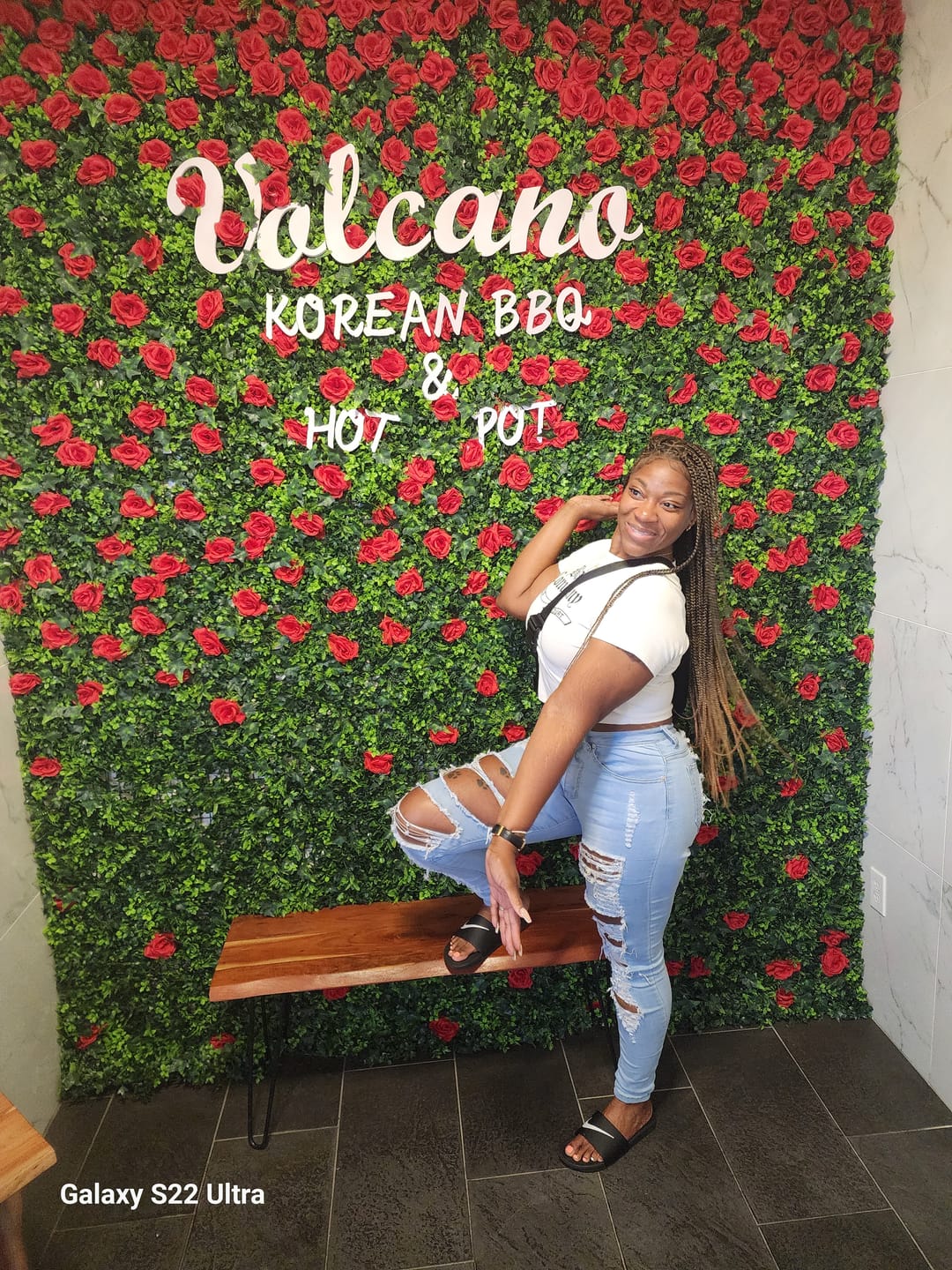Customer photo review of 36" Human Hair Boho Curls Swiss HD Lace Knotless Box Braided Wig Full Hand-tied - Human Baby Hair