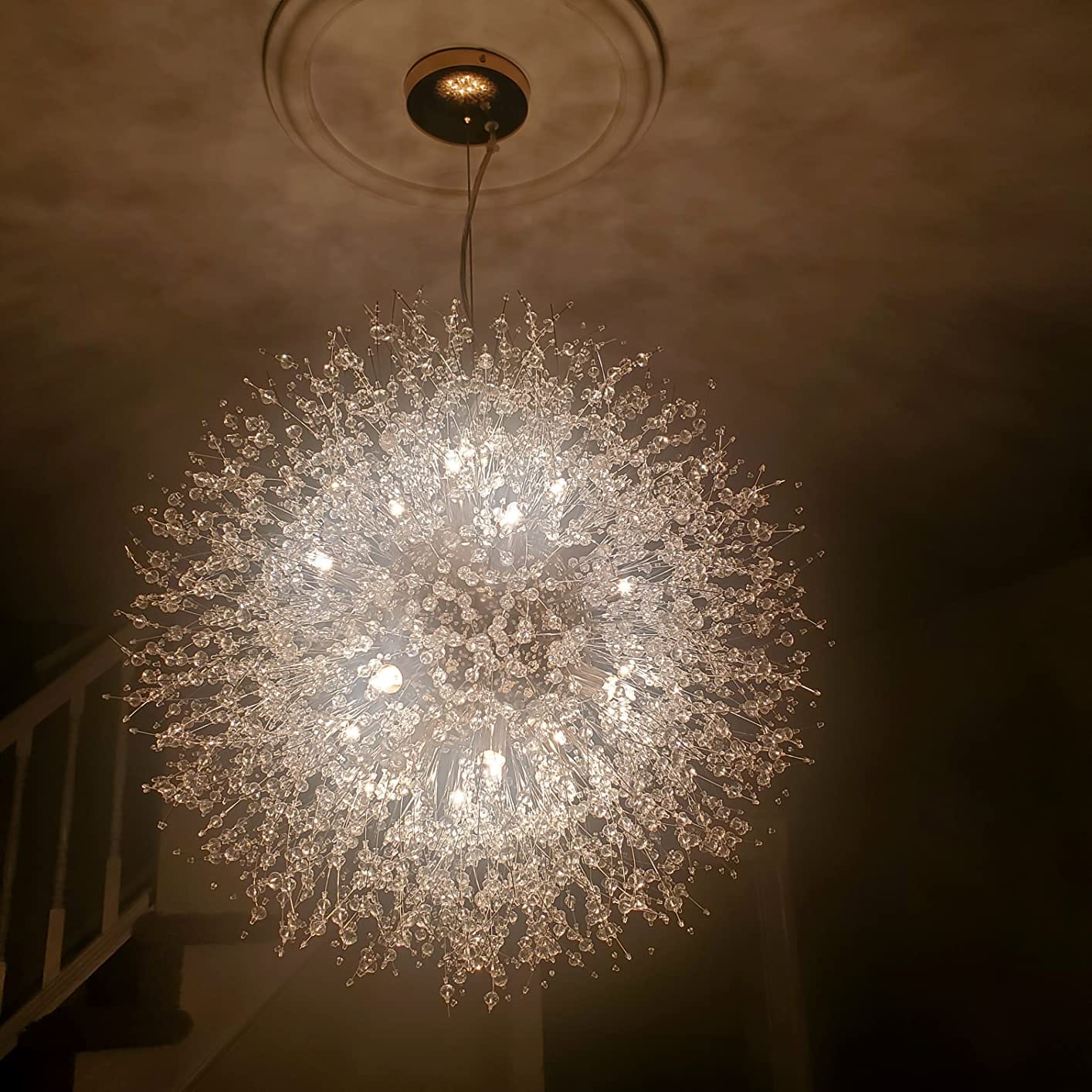 Customer photo review of 16-Light Oversized Luxury Sputnik Firework Chandelier
