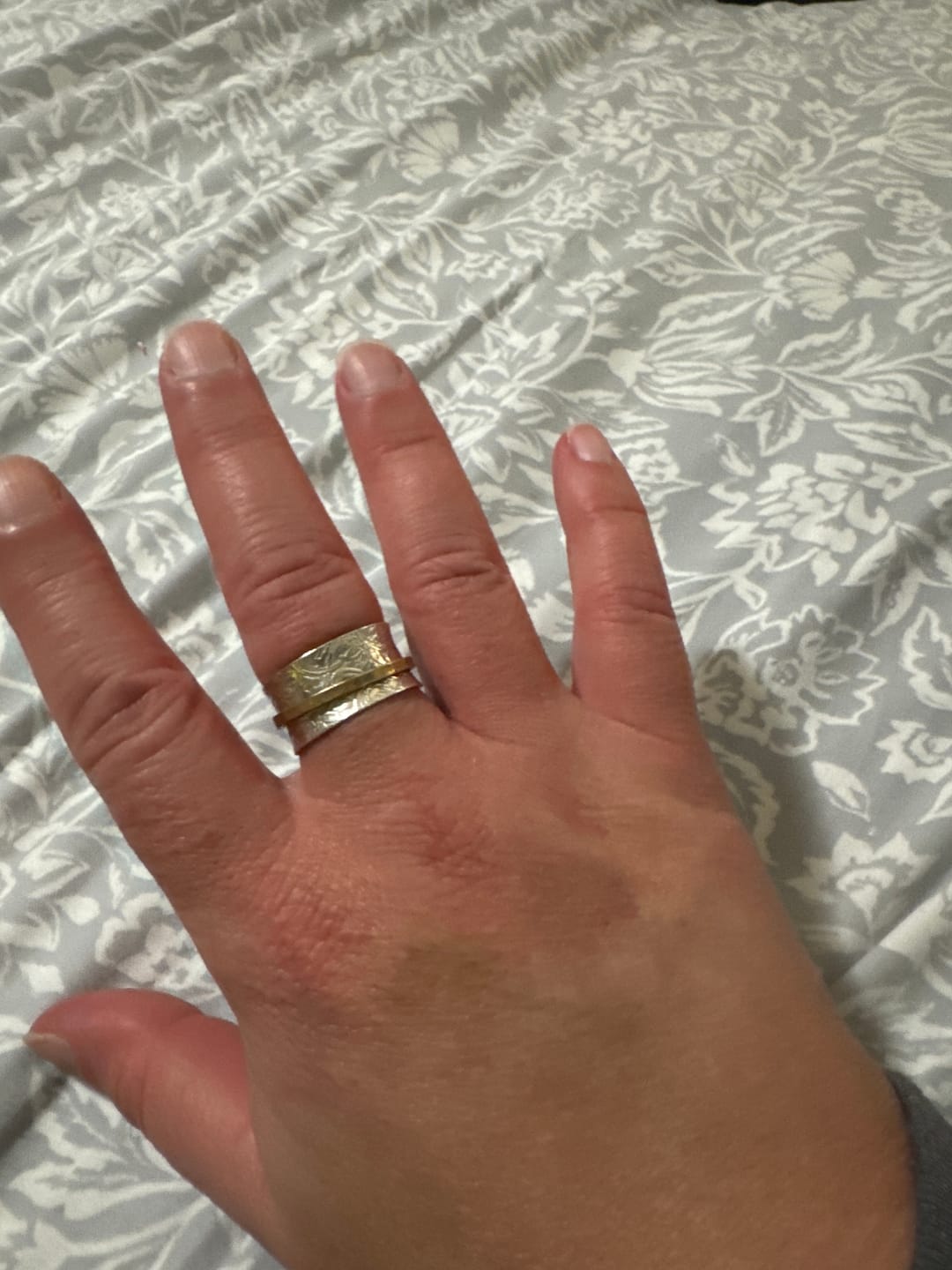 Customer photo review of Two Tone Silver Spinner Ring