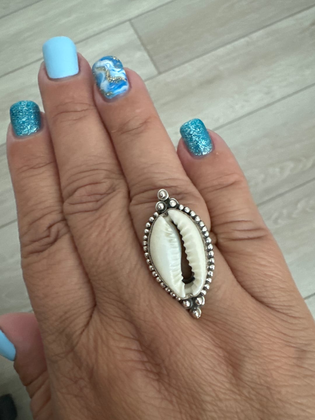 Customer photo review of Cowrie Shell Boho Ring Sterling Silver