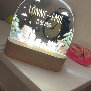 Customer photo review of Personalisierte Nachtlampe für Kinder - Waldtiere - Name und Geburtsdatum
