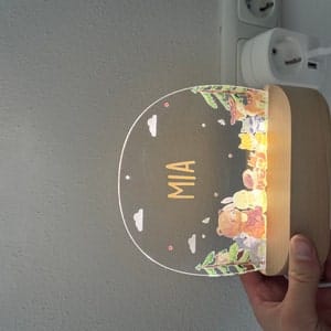 Customer photo review of Personalisierte Nachtlampe für Kinder - Waldtiere - Name und Geburtsdatum