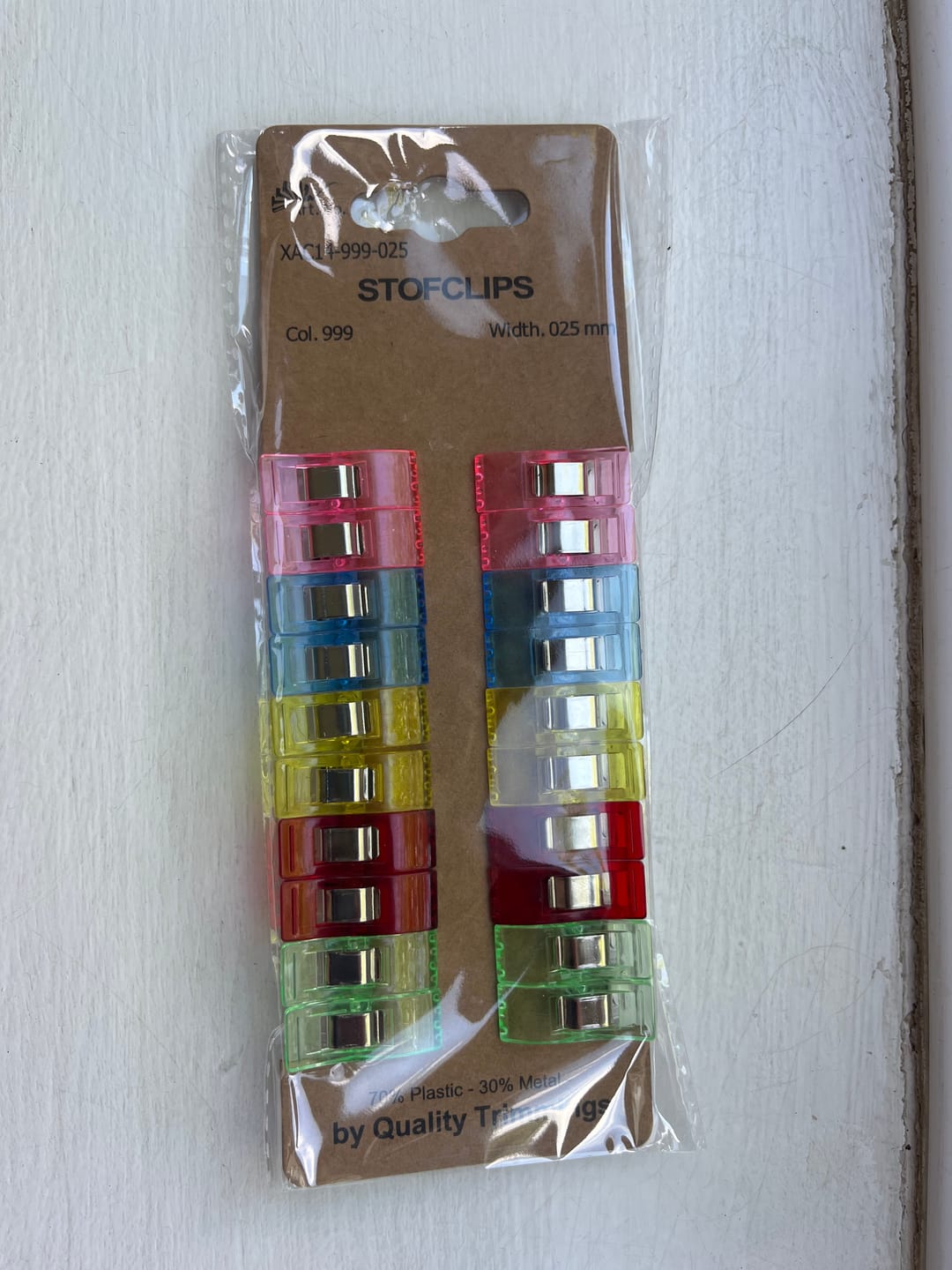 Customer photo review of Multicolour Fabric Sewing Clips - Pack of 20