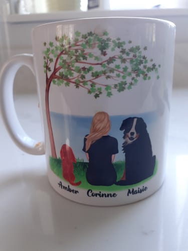 Customer photo review of Girl & Dogs - Life is better with a dog Personalised Mug