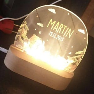 Customer photo review of Personalisierte Nachtlampe für Kinder - Waldtiere - Name und Geburtsdatum