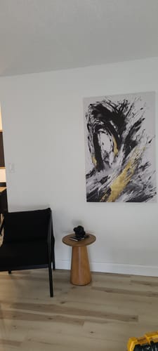 Customer photo review of 'Abstract Black & Gold' Framed Canvas