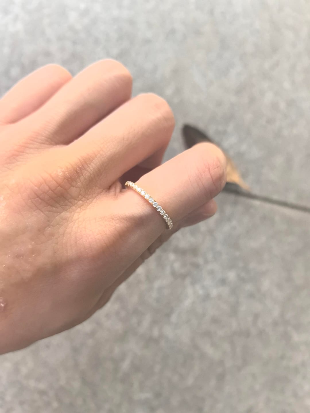 Customer photo review of S925 Louily Half Eternity Thin Women's Wedding Band In Sterling Silver Stackable Ring For Women