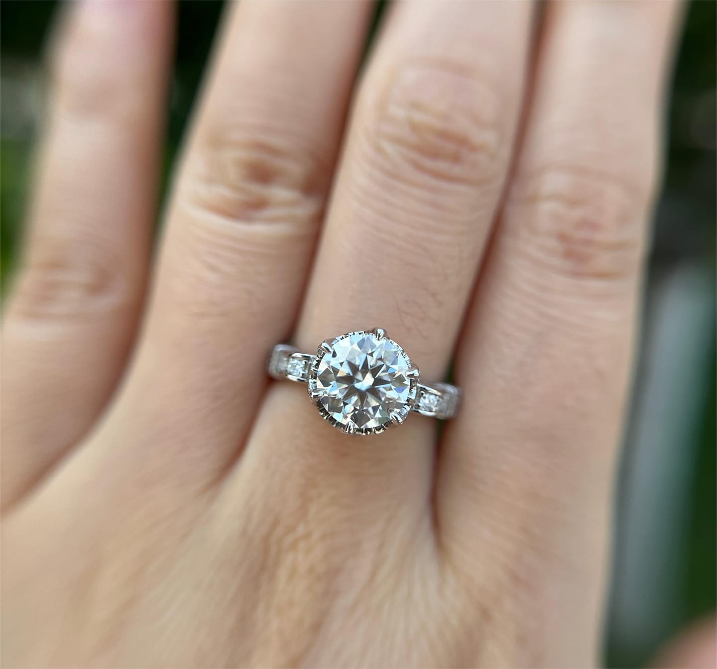 Customer photo review of S925 Moissanite 1.0~2.0 Carat Engagement Ring Promise Ring For Women