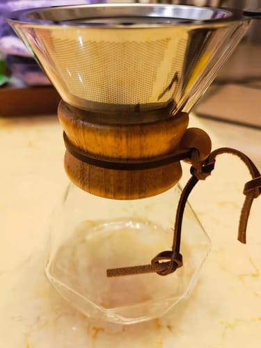 Customer photo review of Pour Over Coffee Maker Set and Dripper Paperless Brewing