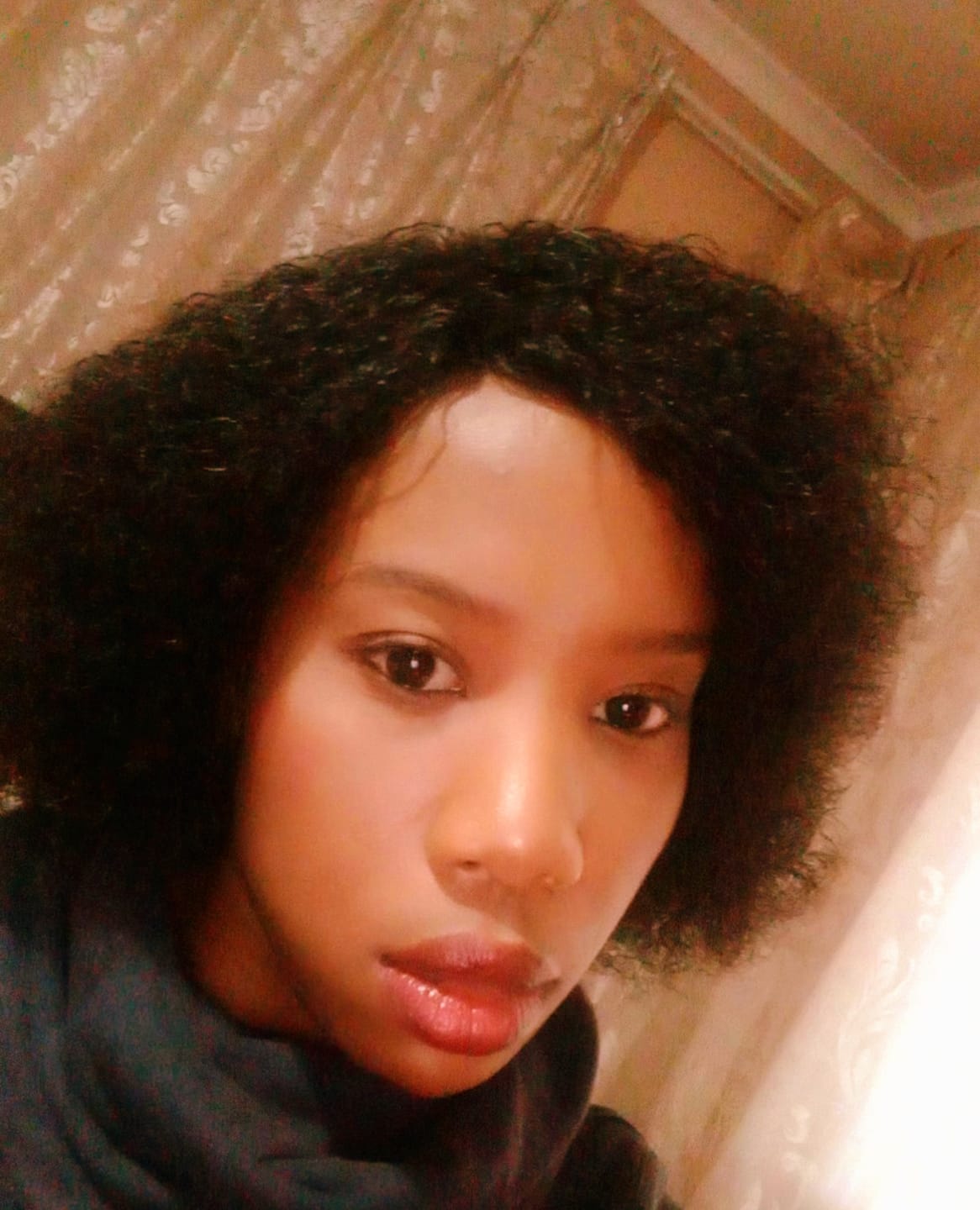 Customer photo review of Brazilian Curly Afro full Cap 8"
