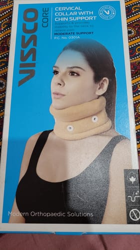 Customer photo review of Cervical Collar With Chin Support | Provides Moderate Support  & Stability to the Neck (Beige)