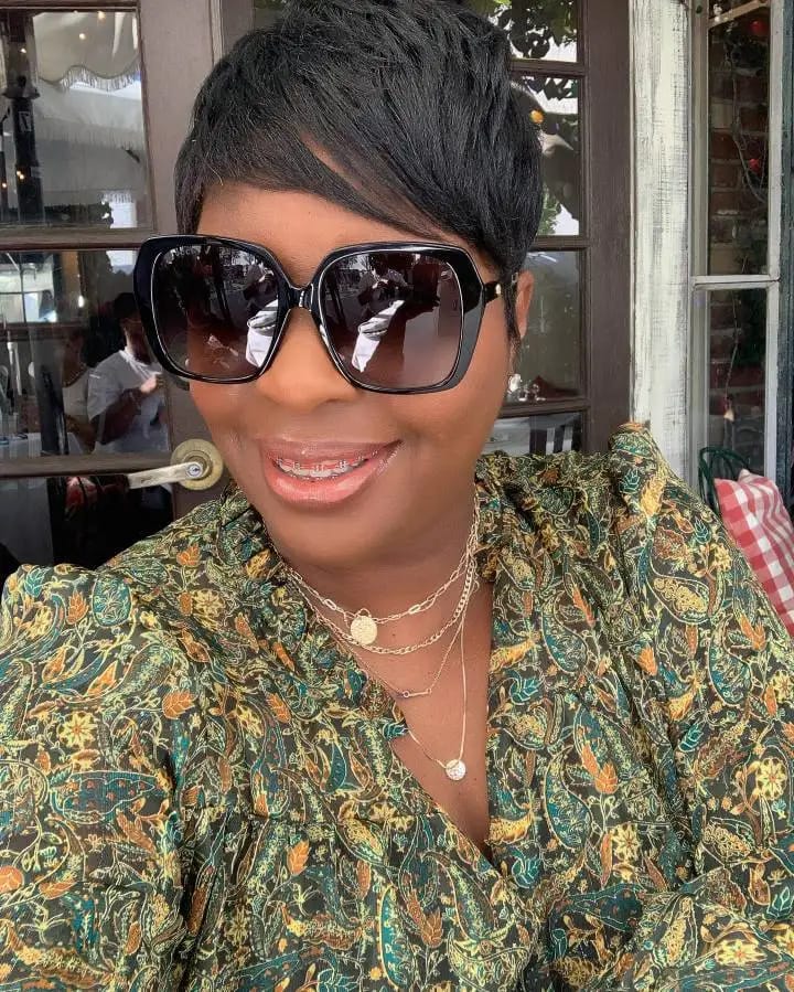 Customer photo review of Luvwin Classic Pixie Cut Style Wig With Layered Bangs For Black Women