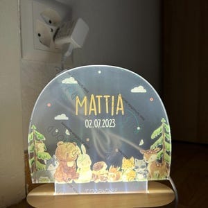 Customer photo review of Personalisierte Nachtlampe für Kinder - Waldtiere - Name und Geburtsdatum