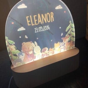Customer photo review of Personalisierte Nachtlampe für Kinder - Waldtiere - Name und Geburtsdatum
