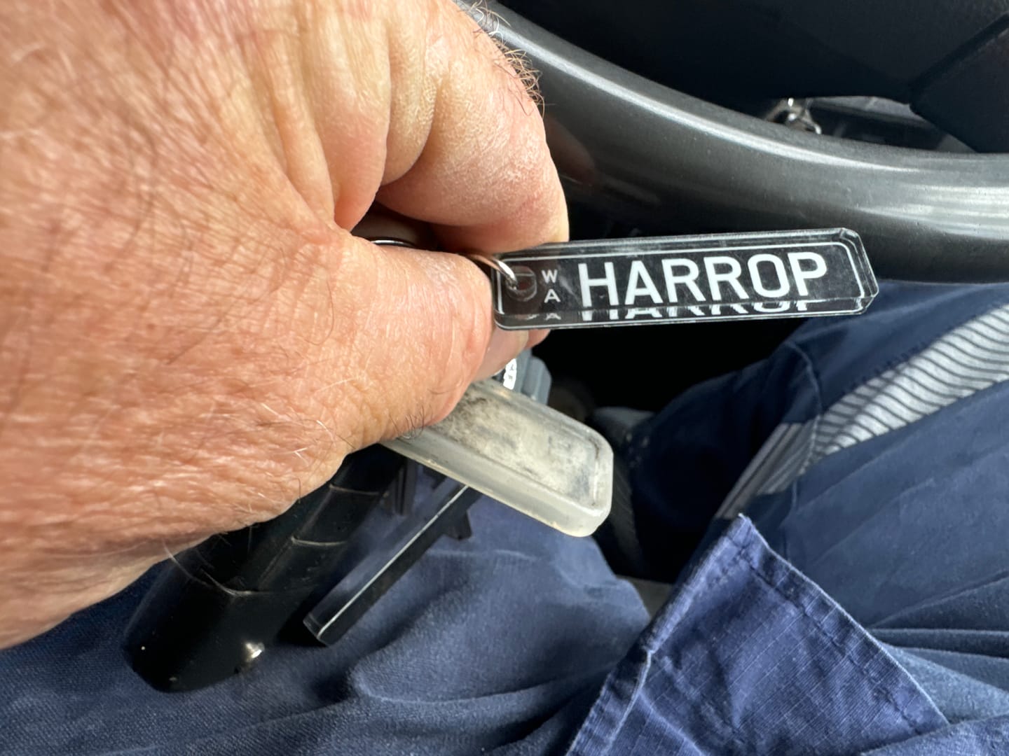 Customer photo review of WA Platinum Licence Plate Custom Keychain