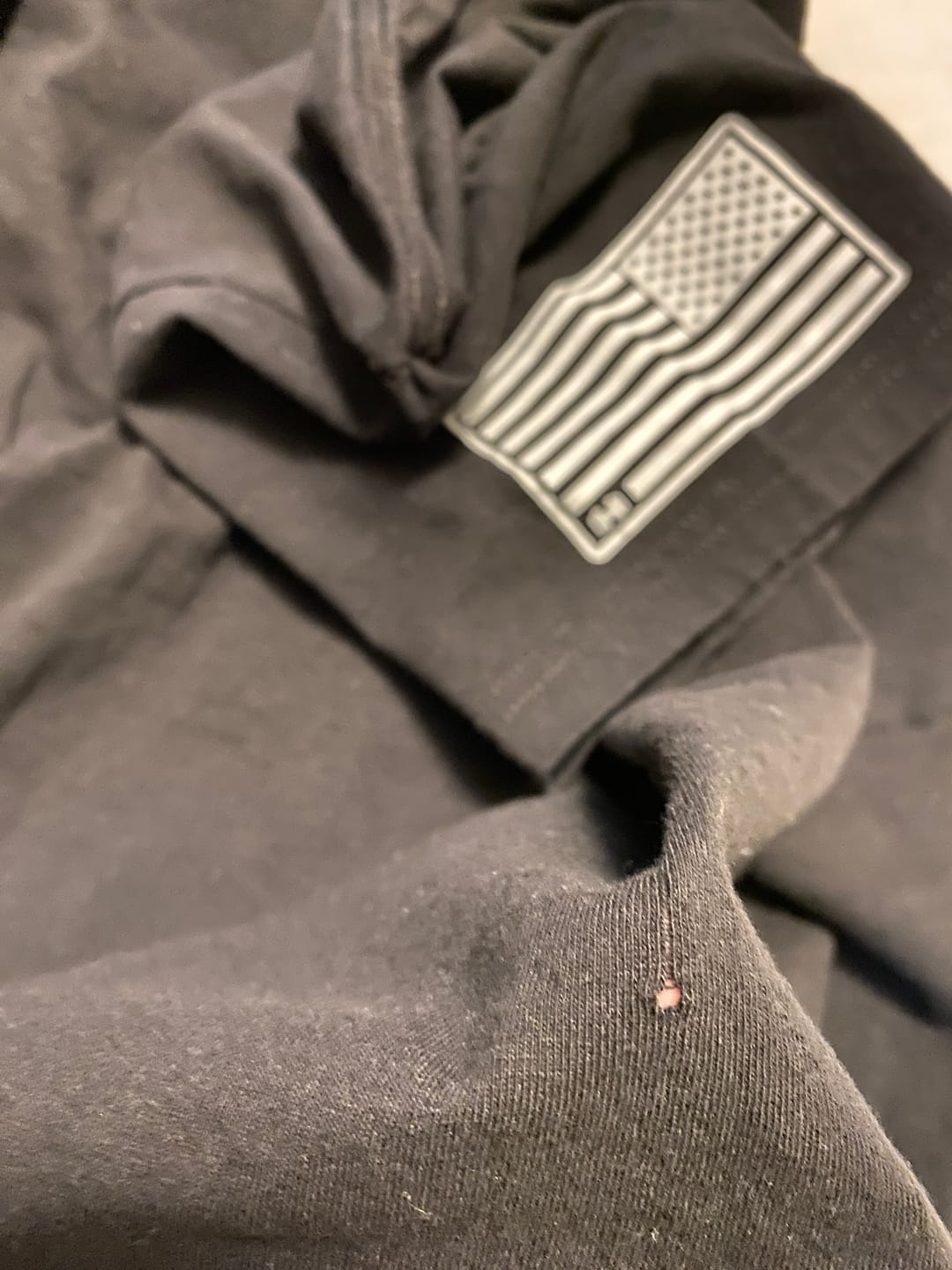 Customer photo review of USA Flag Skull T-Shirt