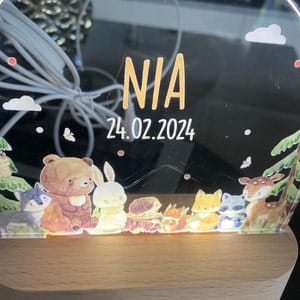 Customer photo review of Personalisierte Nachtlampe für Kinder - Waldtiere - Name und Geburtsdatum
