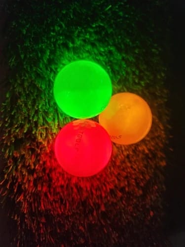 Customer photo review of Crestgolf Cosmic Glow LED Golf Balls