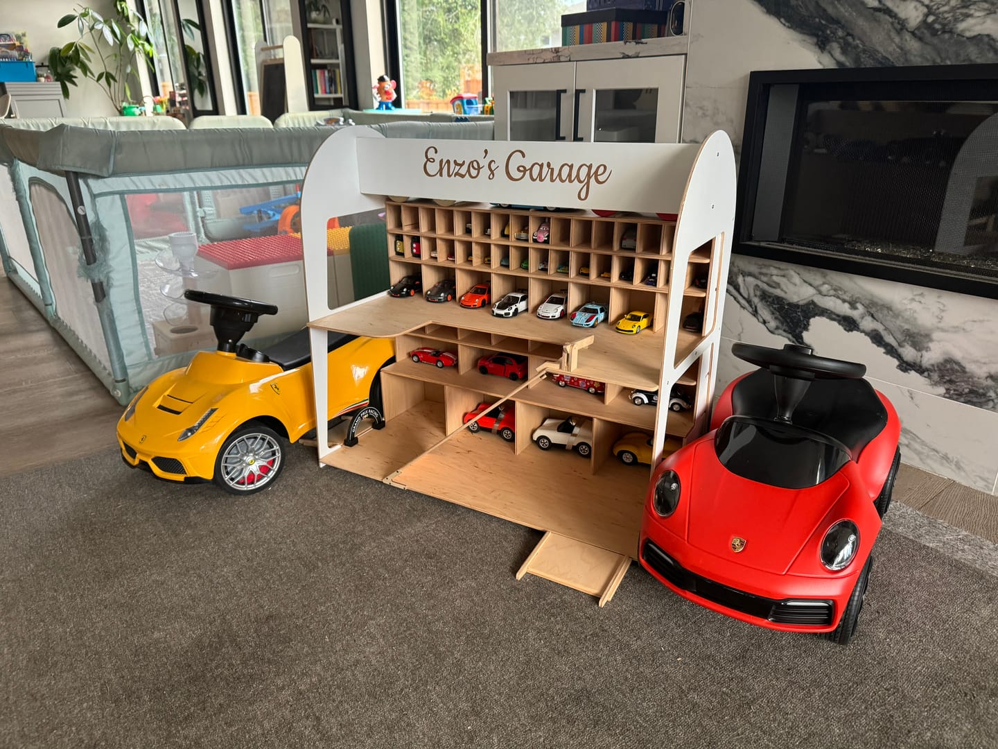 Customer photo review of Toy Car Garage Storage