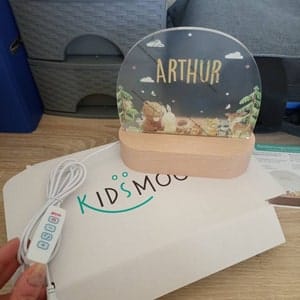 Customer photo review of Personalisierte Nachtlampe für Kinder - Waldtiere - Name und Geburtsdatum
