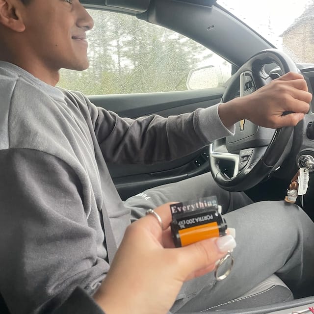 Customer photo review of Custom Drive Safe Film Roll Keychain For Your Love