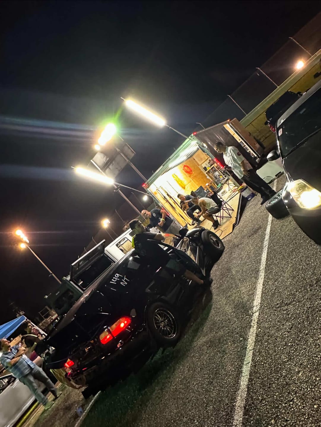 Customer photo review of Racing Trailer Pit Lights – Dual 10 Foot Pole 20,000 Lumens