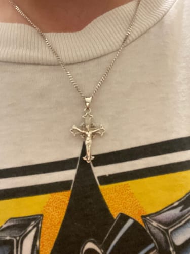 Customer photo review of Cross Necklace - Silver