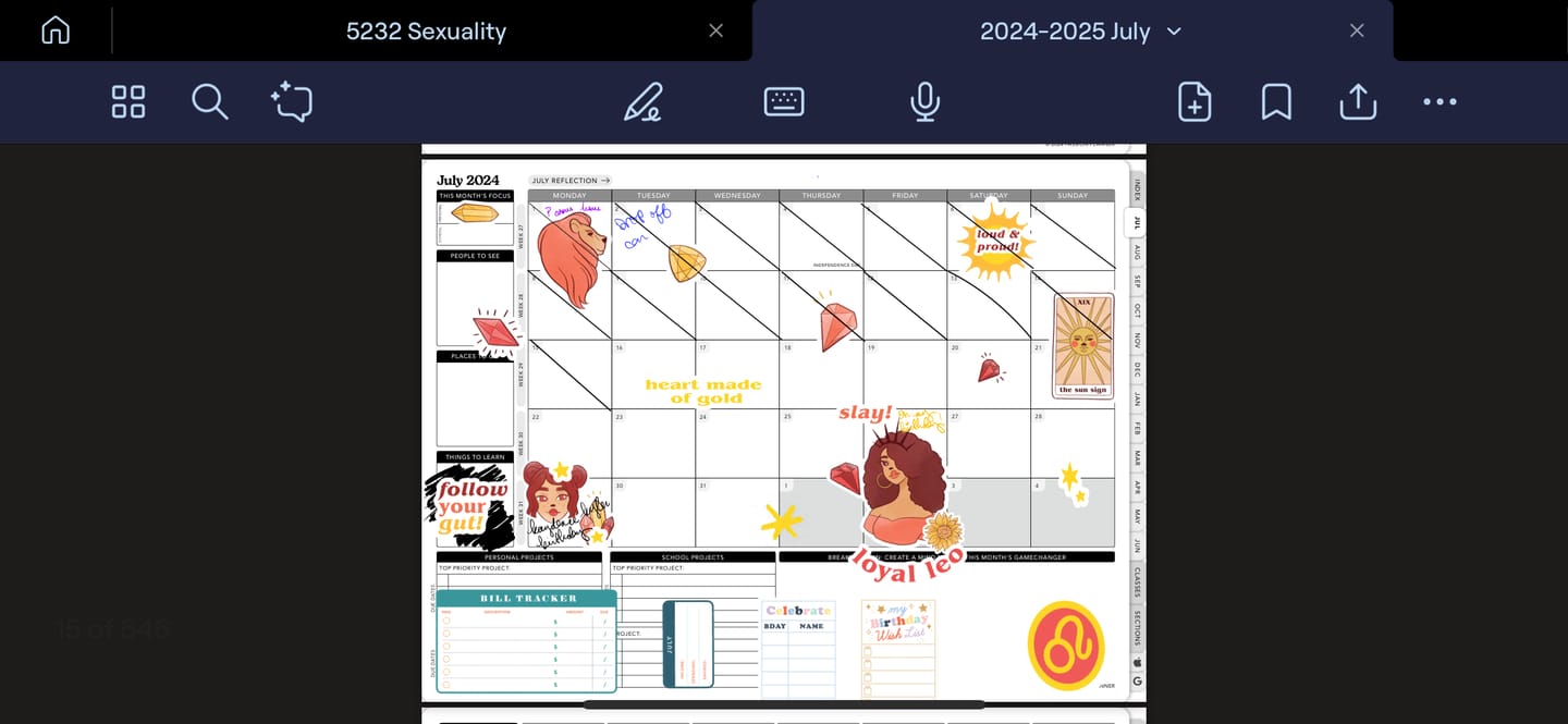 Customer photo review of Digital Student Planner - 2024-2025 Weekly & Daily - Academic Bundle